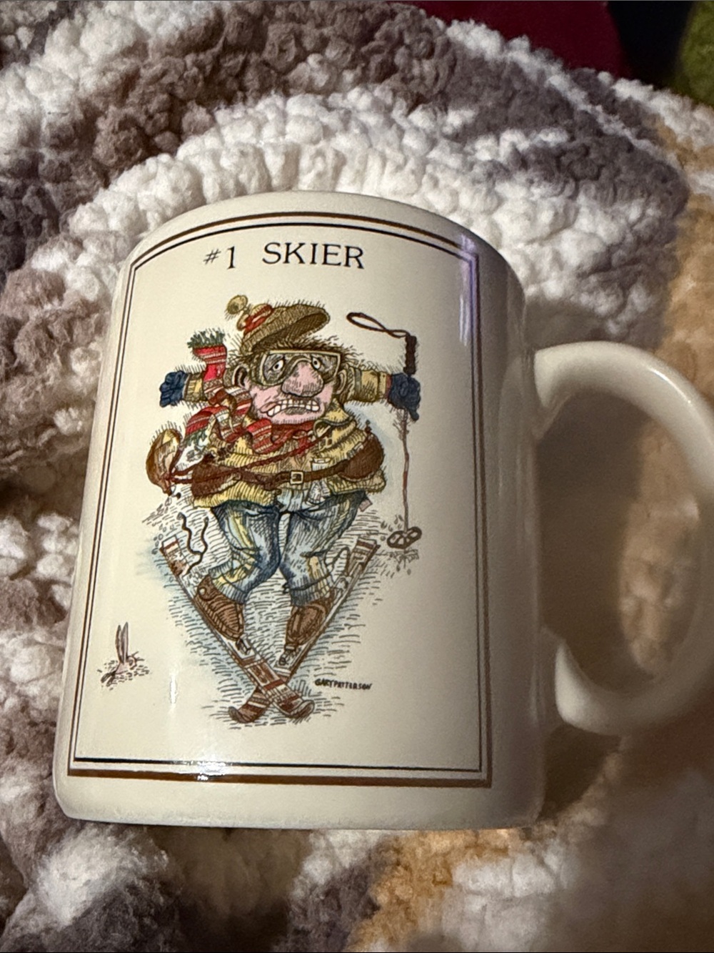 #1 Skier Ceramic Mug - White